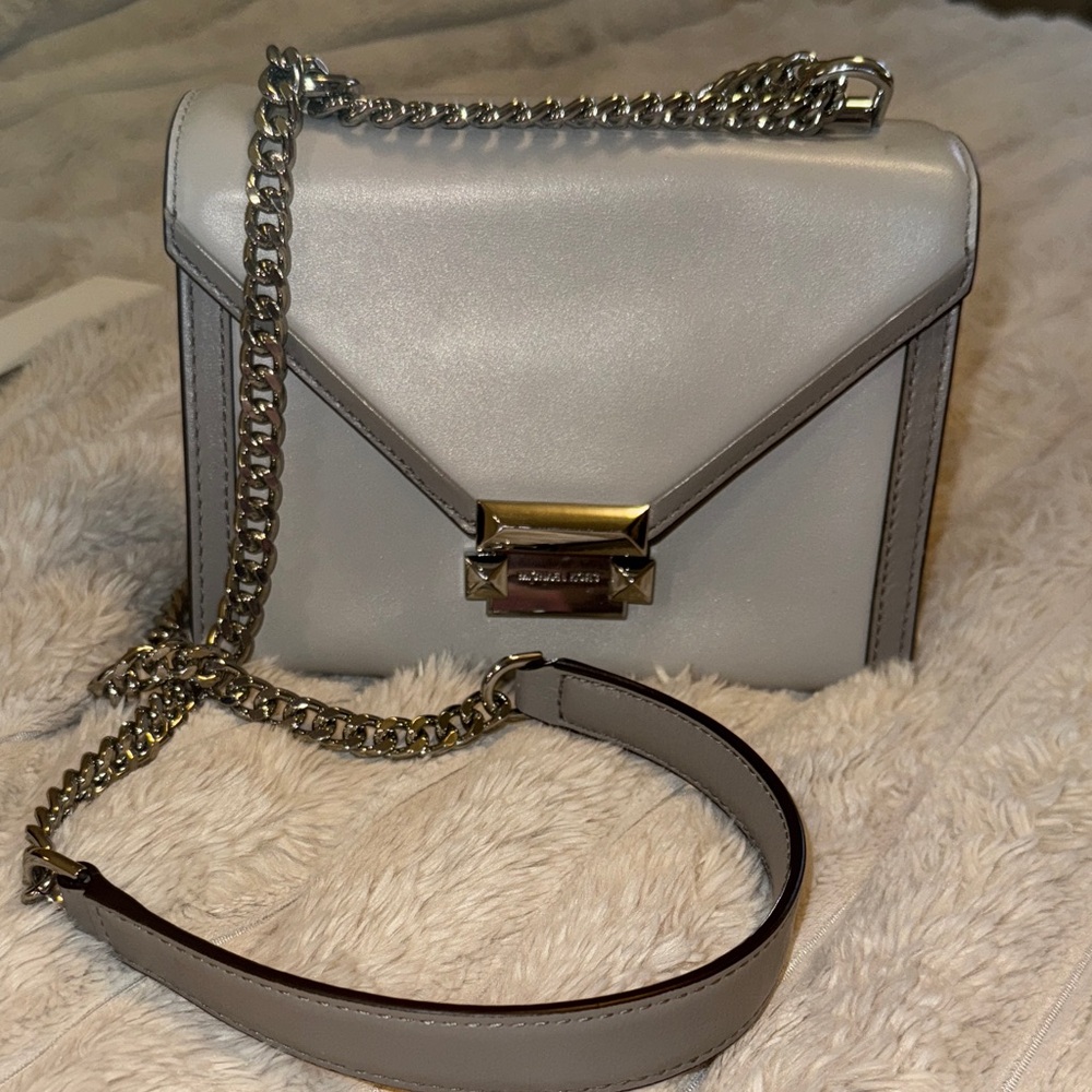 Michael Kors Silver and Gray Crossbody Bag